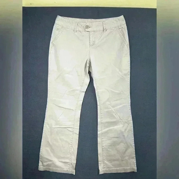 Maurices Wide leg Pants Womens 7/8 Reg stretch comfy casual Tan 0542 - Picture 1 of 8